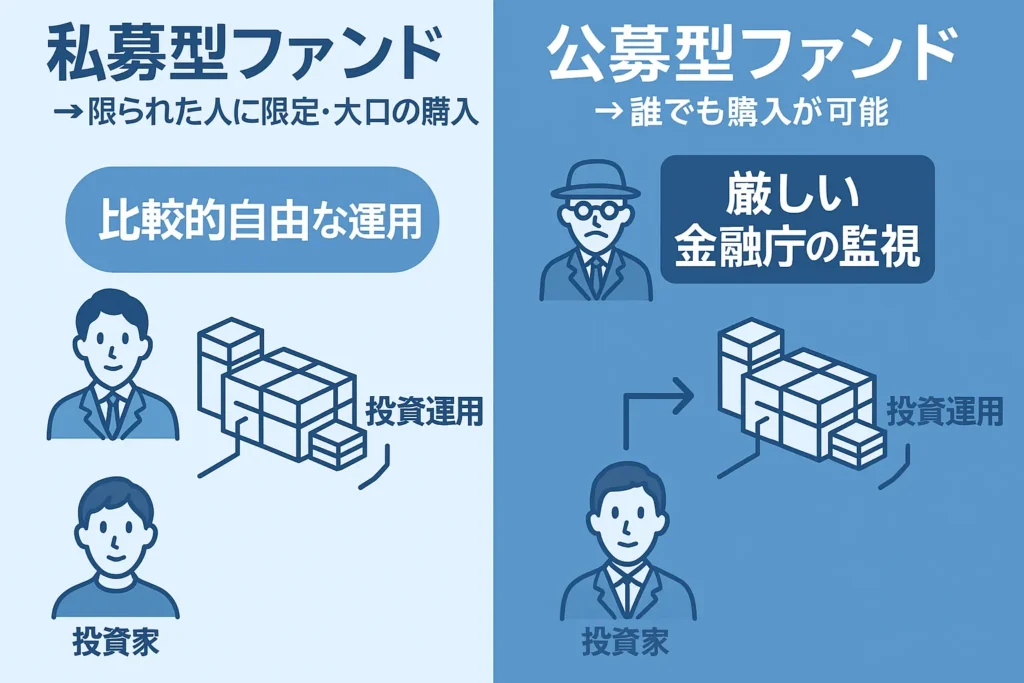 私募型ファンドと公募型ファンドの違い
