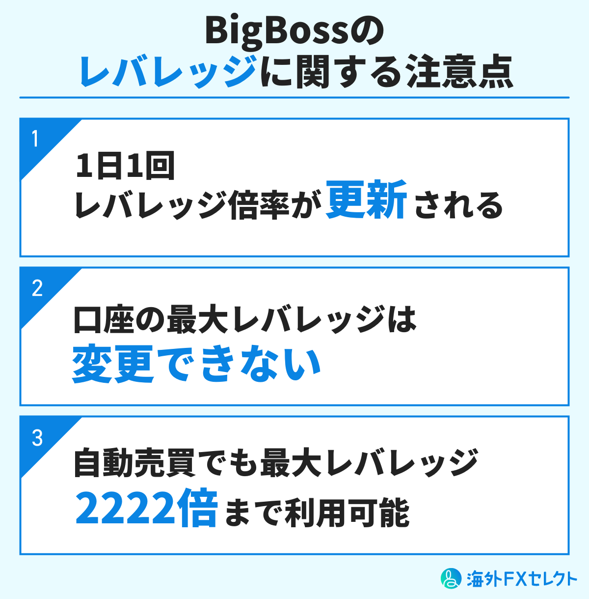 BigBossのレバレッジに関する注意点