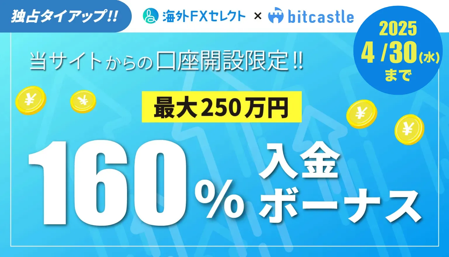 bitcastleの海外FXセレクト限定タイアップ