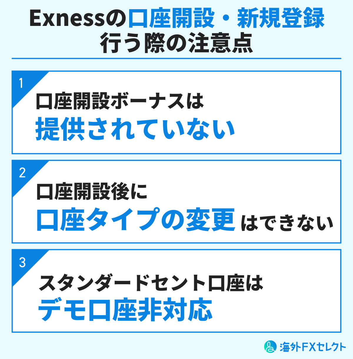 Exness(エクスネス)の口座開設に関する注意点