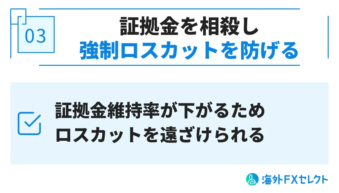 FXGTで両建てするメリット③強制ロスカットを防げる