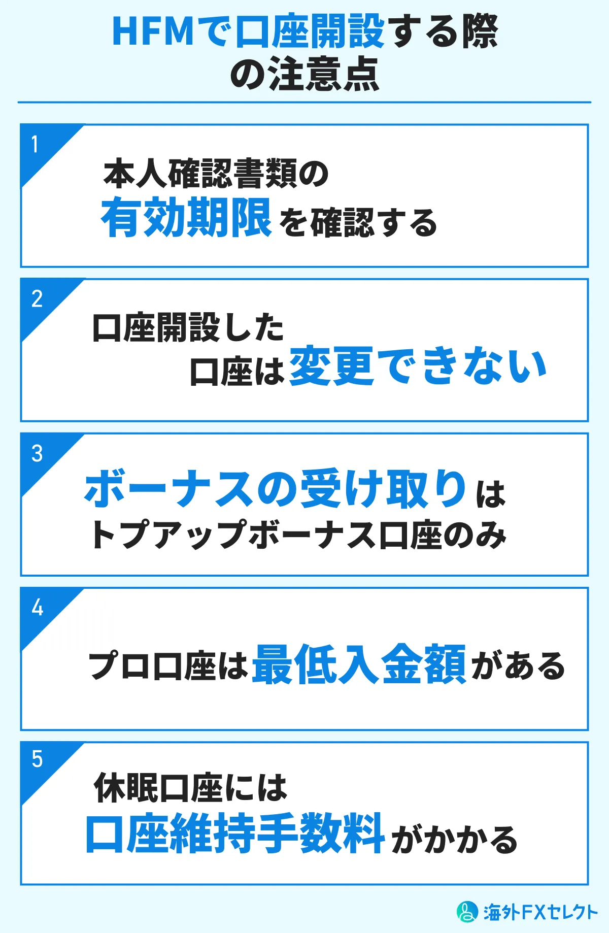 HFMで口座開設する際の注意点