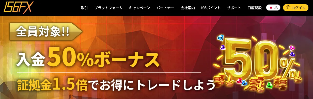 IS6FXの入金ボーナス