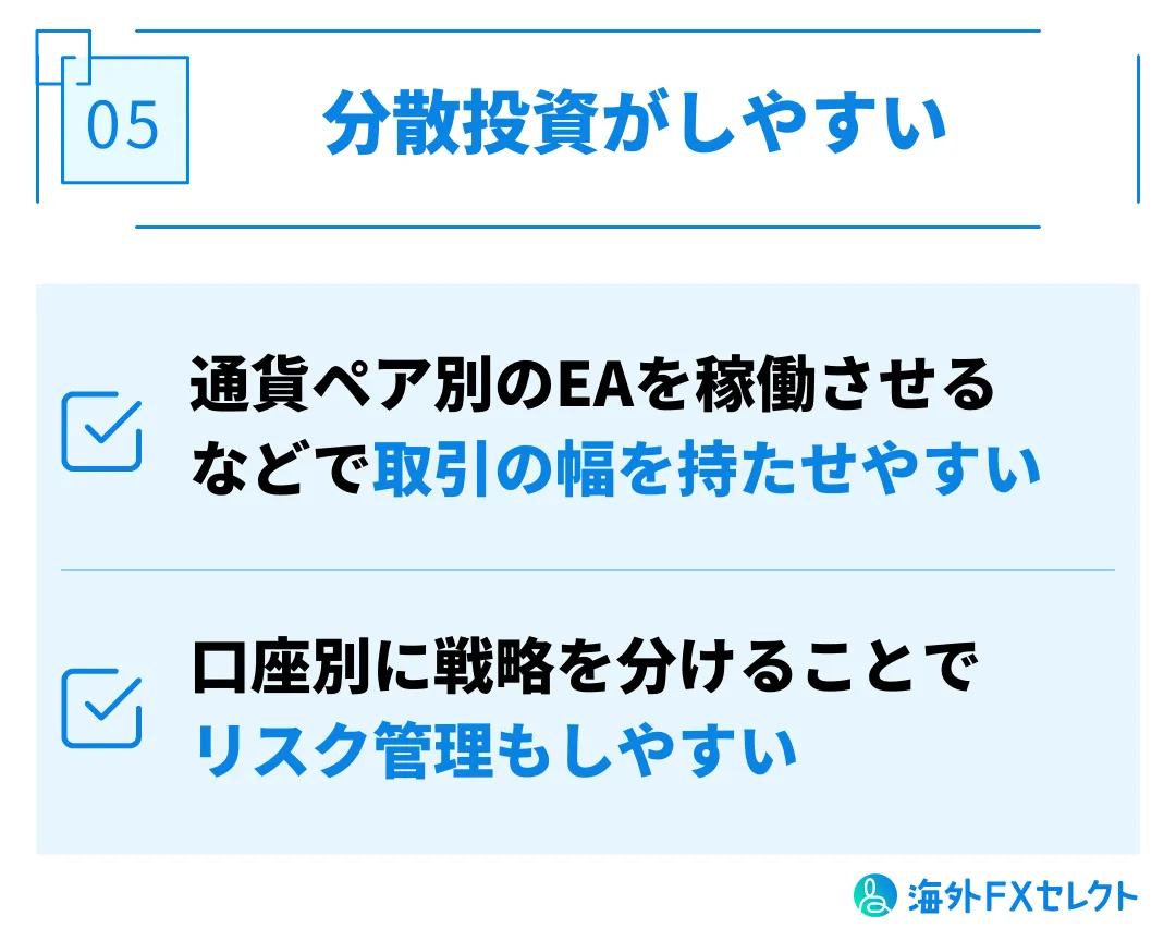 分散投資がしやすい