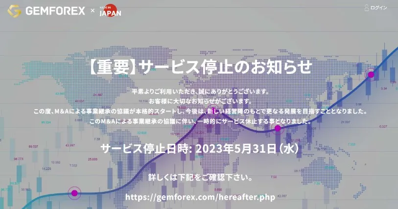 海外FX業者のGEMFOREXでは出金拒否・出金トラブルが発生してサービスを停止した