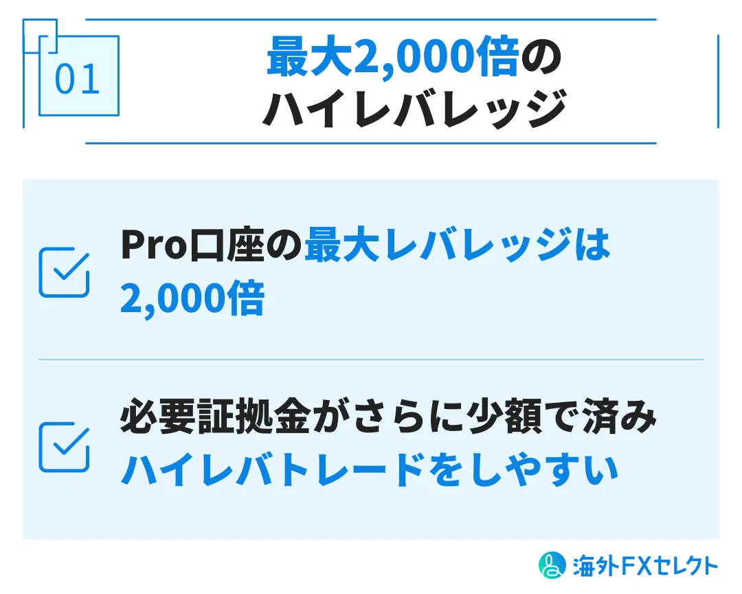 良い評判①最大2,000倍のハイレバレッジ