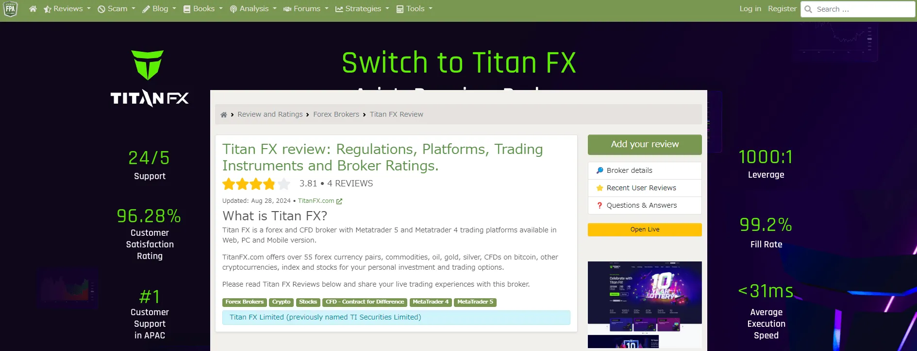 FPAのTItanFX評価・口コミページ