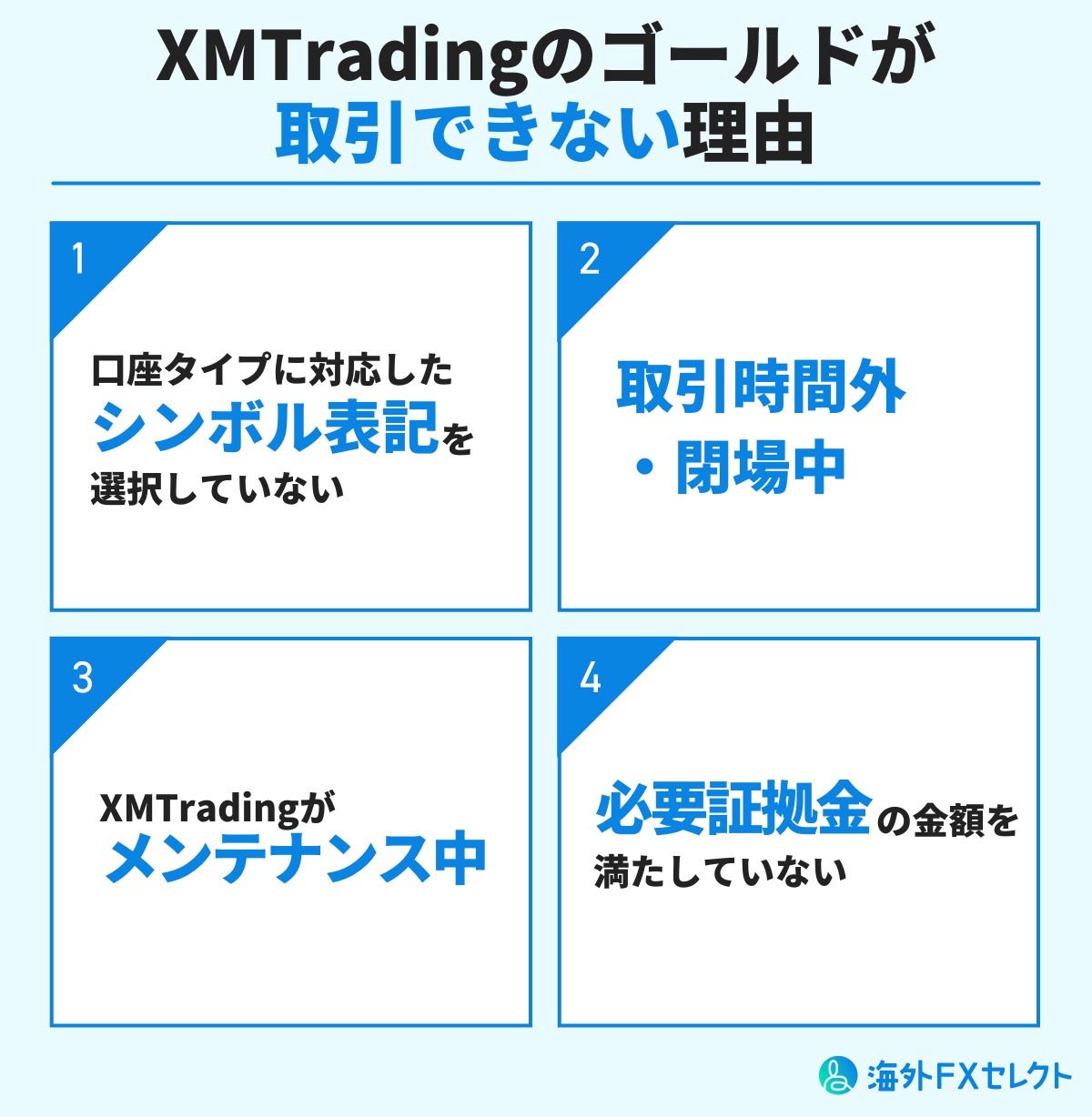 XMのゴールド(GOLD・金)が取引できない理由