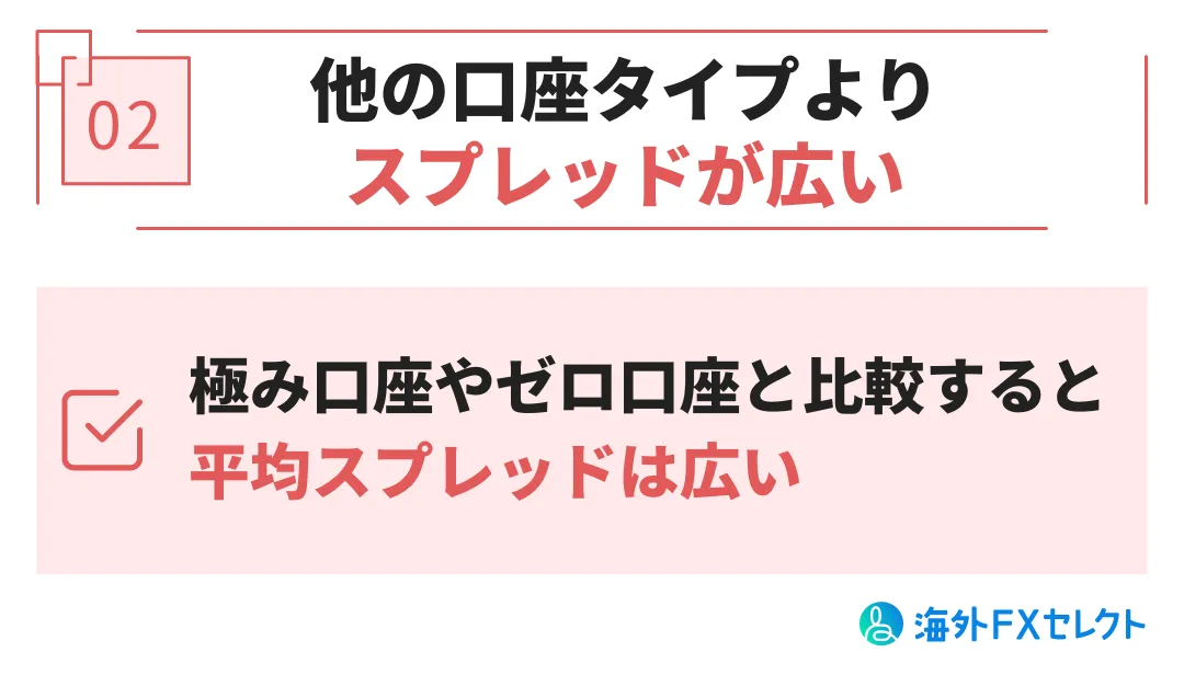 マイクロ口座のデメリット②XMの他の口座タイプよりスプレッドが広い