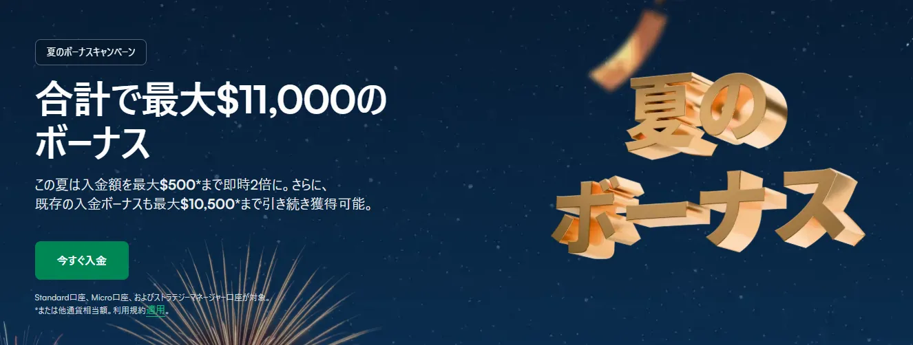 xmtradingの2026年夏の期間限定100%入金ボーナス